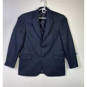 New England Collection Mens Wool Blazer 44L‎ Sports Coat Blue 2 Button Jacket